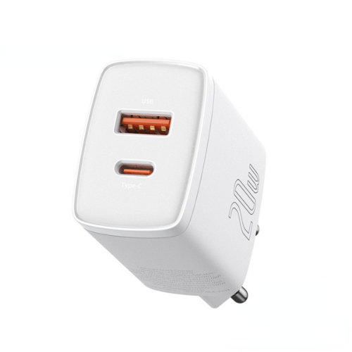 Baseus Compact Quick Charger U+C 20W CN 2 Pin White