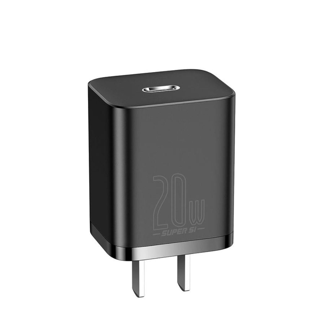 xr:d:DAFIn-Pd_ak:166,j:39729609311,t:22110203 Baseus Super Si Quick Charger 1C 20W CN 2 Pin Black