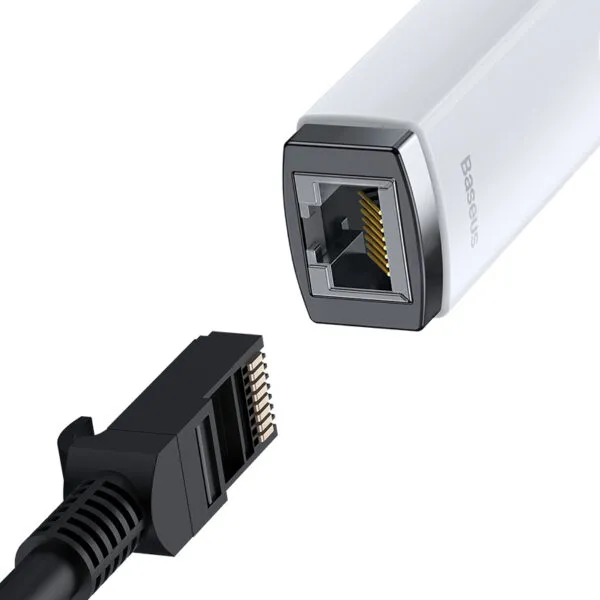 Baseus Lite Series Ethernet Adapter Type-C to RJ45 LAN Port (1000Mbps) White