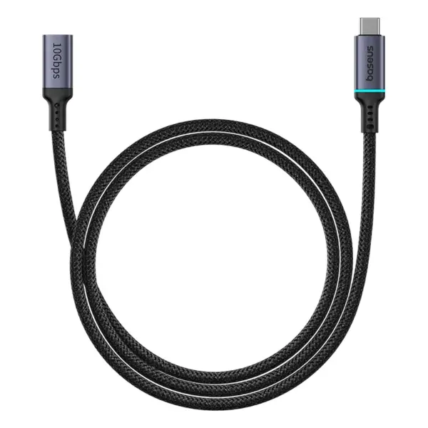 Baseus High Definition Series 10Gbps Type-c Male to Type-c Female Extension Cable 1m Display 4k 60HZ Cluster Black (Type C male to type C female)