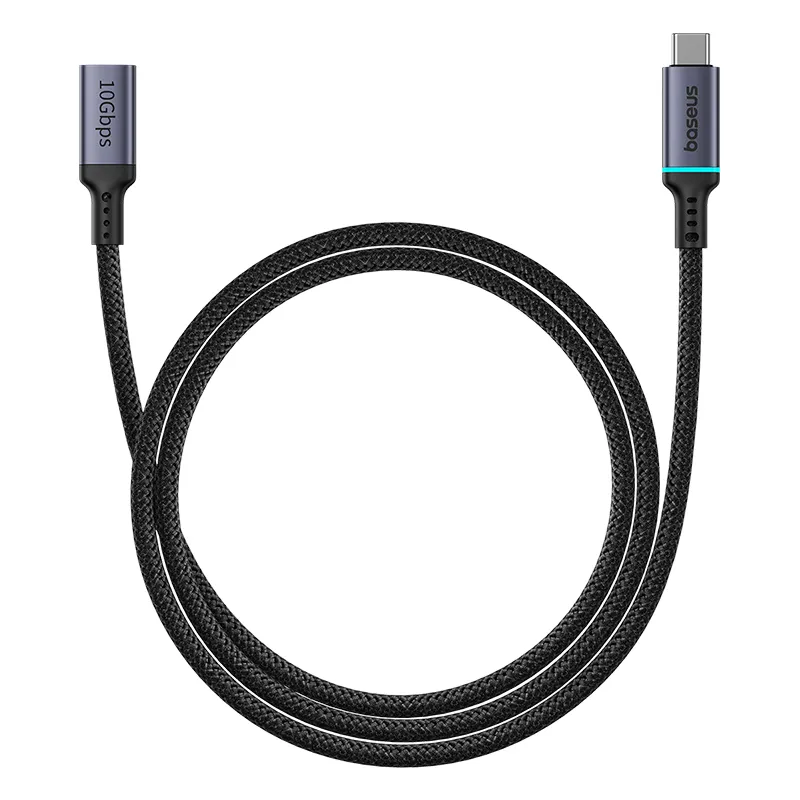 Baseus High Definition Series 10Gbps Type-c Male to Type-c Female Extension Cable 1m Display 4k 60HZ Cluster Black (Type C male to type C female)