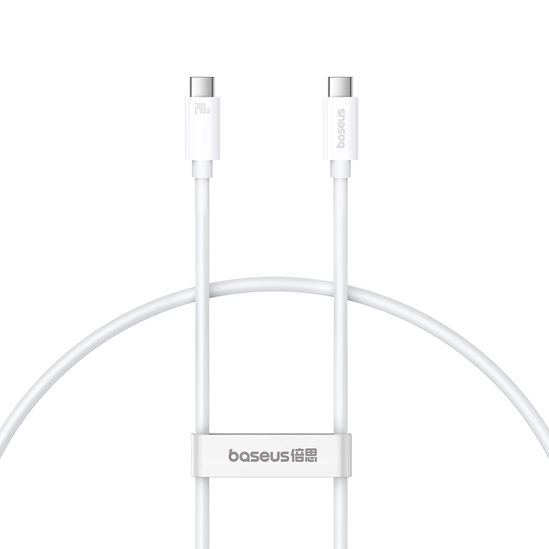 Baseus Superior Series 2 USB4 Full-Function Fast Charging Cable + Data Transfer Type-C to Type-C 240W 1m Moon White