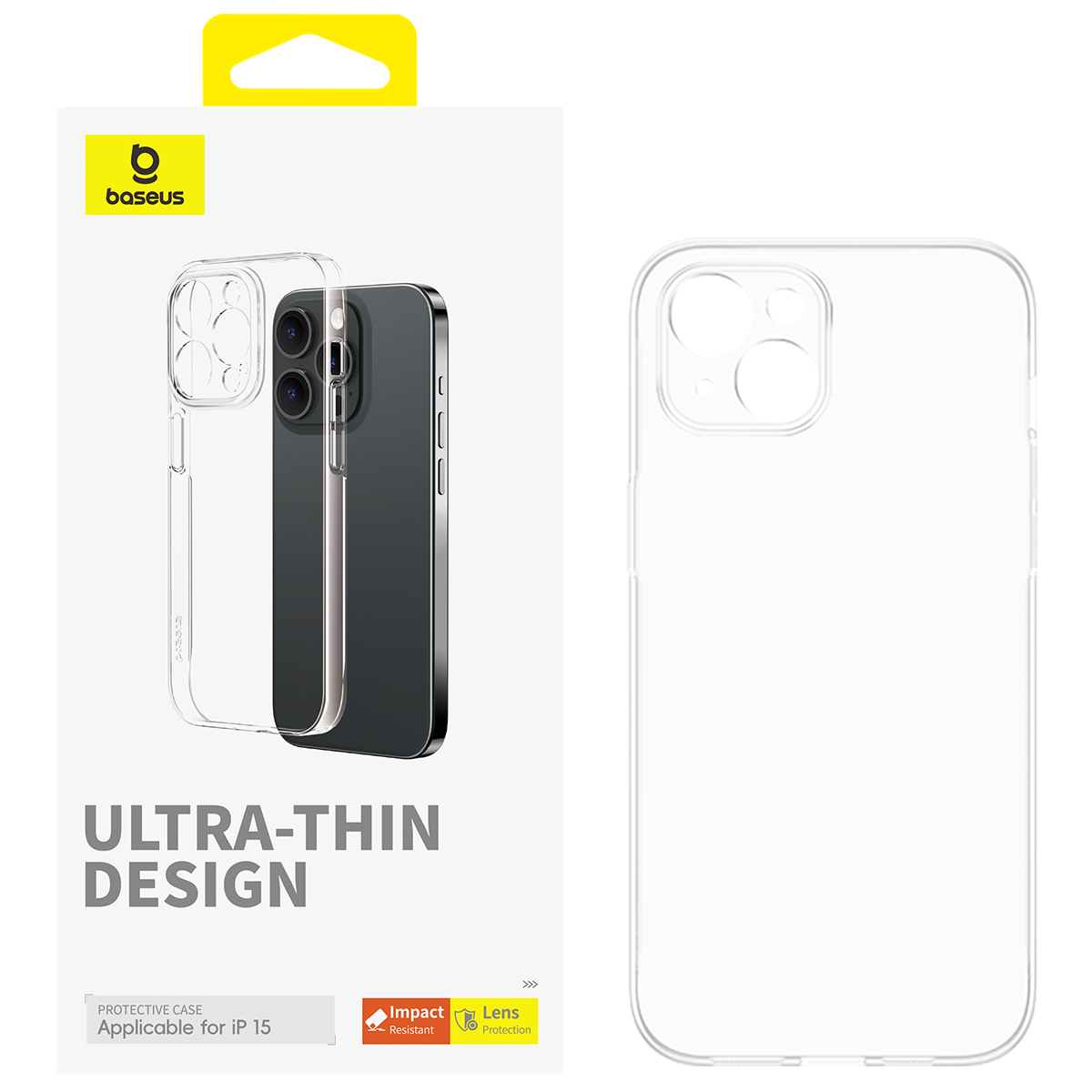 OS-Baseus Lucent Series Phone Case for iP 15, Clear
