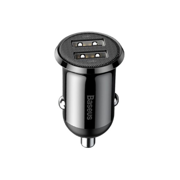 Baseus-Grain-Pro-Dual-Port-44W-4.8A-Car-Charger Baseus Grain Pro Car Charger (Dual USB 4.8A ) Black