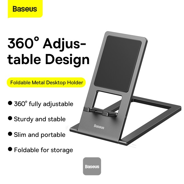 Baseus Foldable Metal Desktop Phone Holder Gray