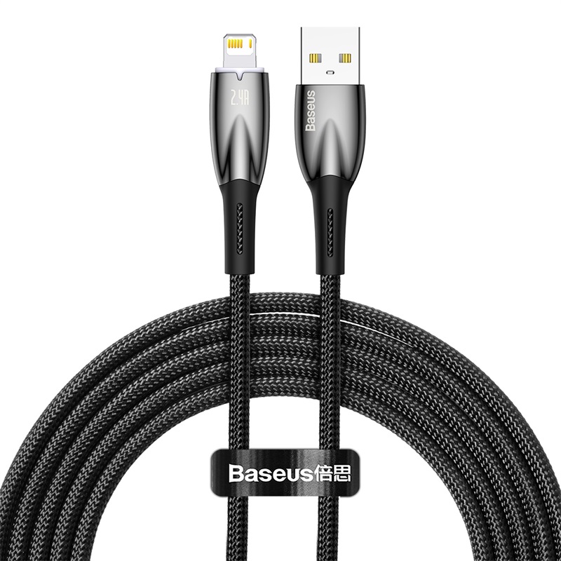 Baseus Glimmer Series Fast Charging Data Cable USB to iP 2.4A 2m Black