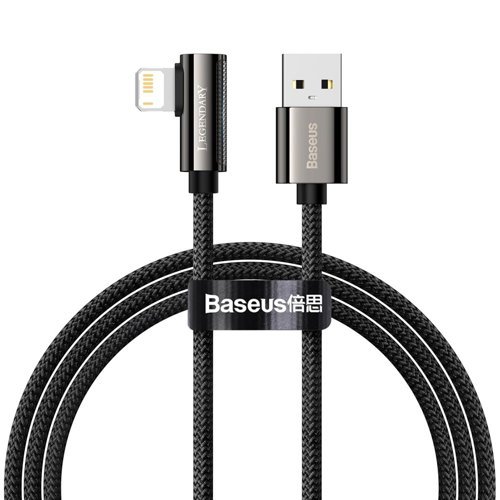 basuses legand Baseus Legend Series Elbow Fast Charging Data Cable USB to iP 2.4A 1m Black