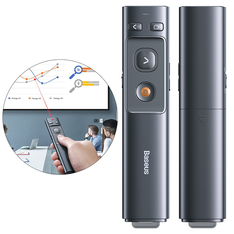 basuses red laser Baseus Orange Dot Wireless Presenter (Red Laser) Grey (Rechargeable)