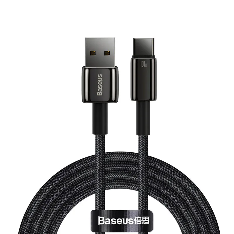 Baseus Tungsten Gold Fast Charging Data Cable USB to iP 2.4A 1m Black