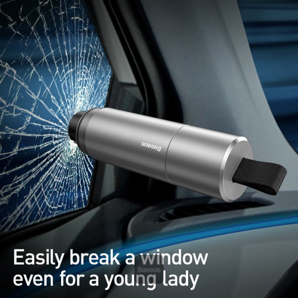 hammer Baseus Sharp Tool Safety Hammer(Window-breaking+Safety belt cutting)Dark gray