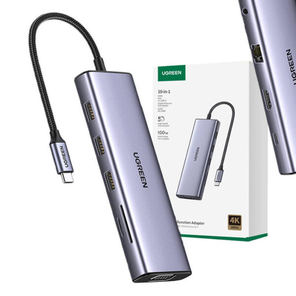 eng_pm_UGREEN-CM498-10-in-1-Adapter-USB-Hub-to-3x-USB-A-3-0-HDMI-VGA-RJ45-SD-TF-AUX3-5mm-PD-Converter-151133_1 (1) UGREEN 10 in 1 Type-C To 3*USB 3.0 A+HDMI+VGA+RJ45 Gigabit+SD/TF+AUX3.5mm+PD CM498