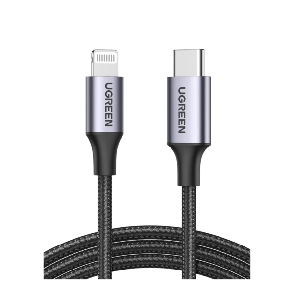 UGREEN Type-C to Lightning M/M MFI Certified Cable Aluminum Shell Braided 1Meter (Black) US304
